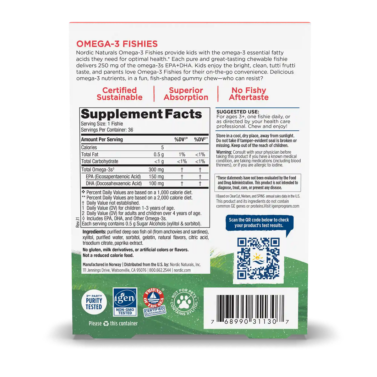 Zero Sugar Omega-3 Fishies